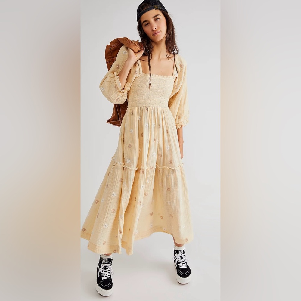 Free People Dahlia Embroidered Maxi Dress